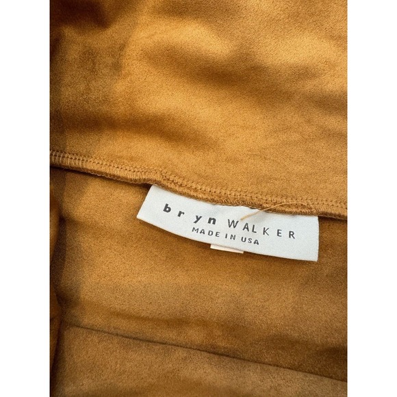 Bryn Walker Top blouse GOLDEN Giovanna Stretch Faux Suede Cowl Neck - Picture 5 of 10